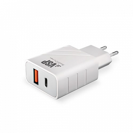 Сетевое зарядное устройство Power Delivery + QC 3.0, 18W, белое, BoraSCO