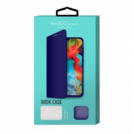 Чехол-книжка для Redmi Note 9 Pro/ 9S, синий, BoraSCO